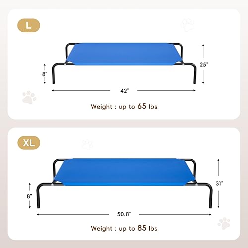 Miniatura 9 de Cama elevada para perros grandes, cunas elevadas, para interiores y exteriores, hamaca impermeable para mascotas con malla transpirable lavable,