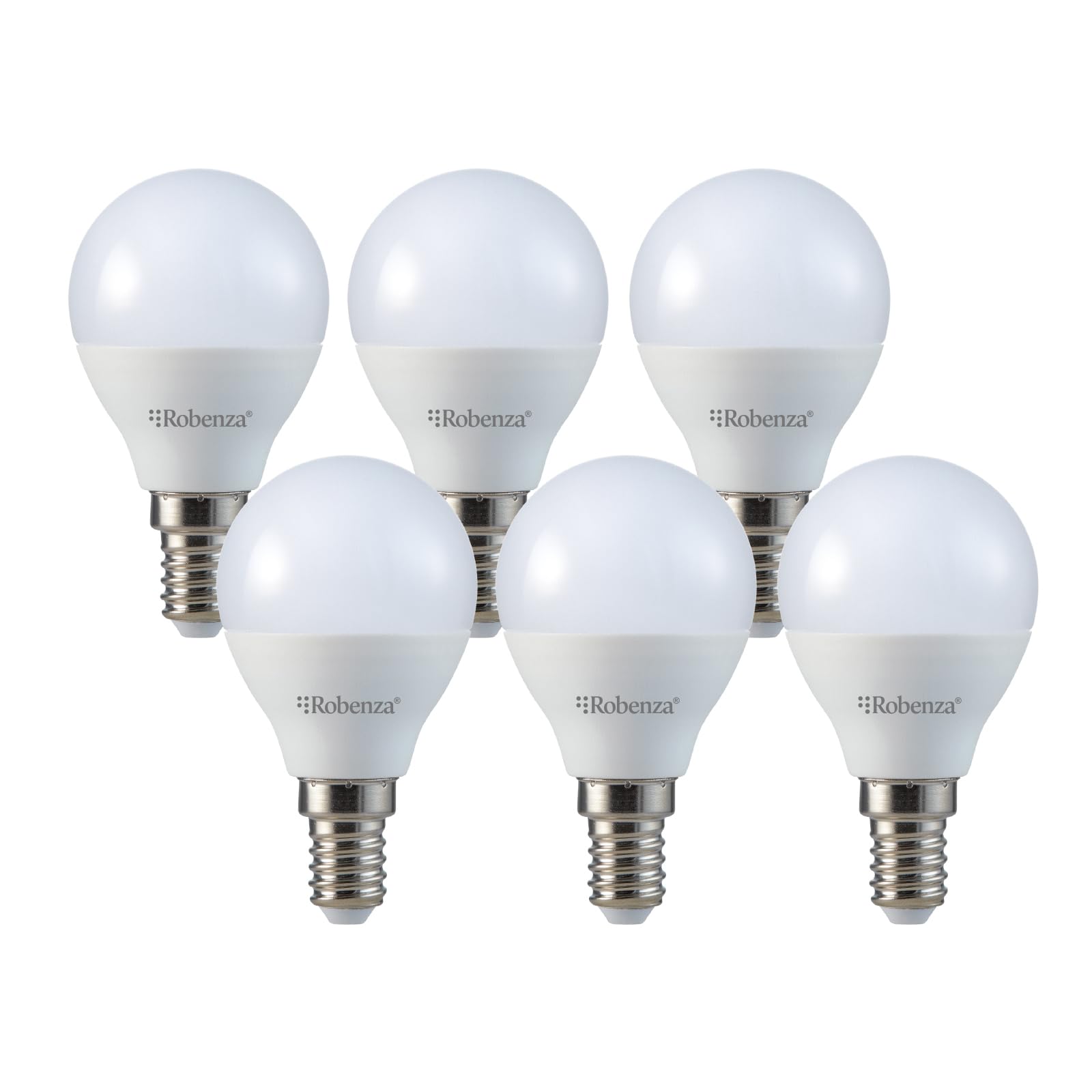 Robenza E14 LED Dimmable Golf Ball G45(P45) Bulb, 4.8W (40W Equivalent), 470lm, Warm White 3000K, SES Small Edison Screw, Energy Saving Home Décor Ceiling Light Bulbs – Pack of 6