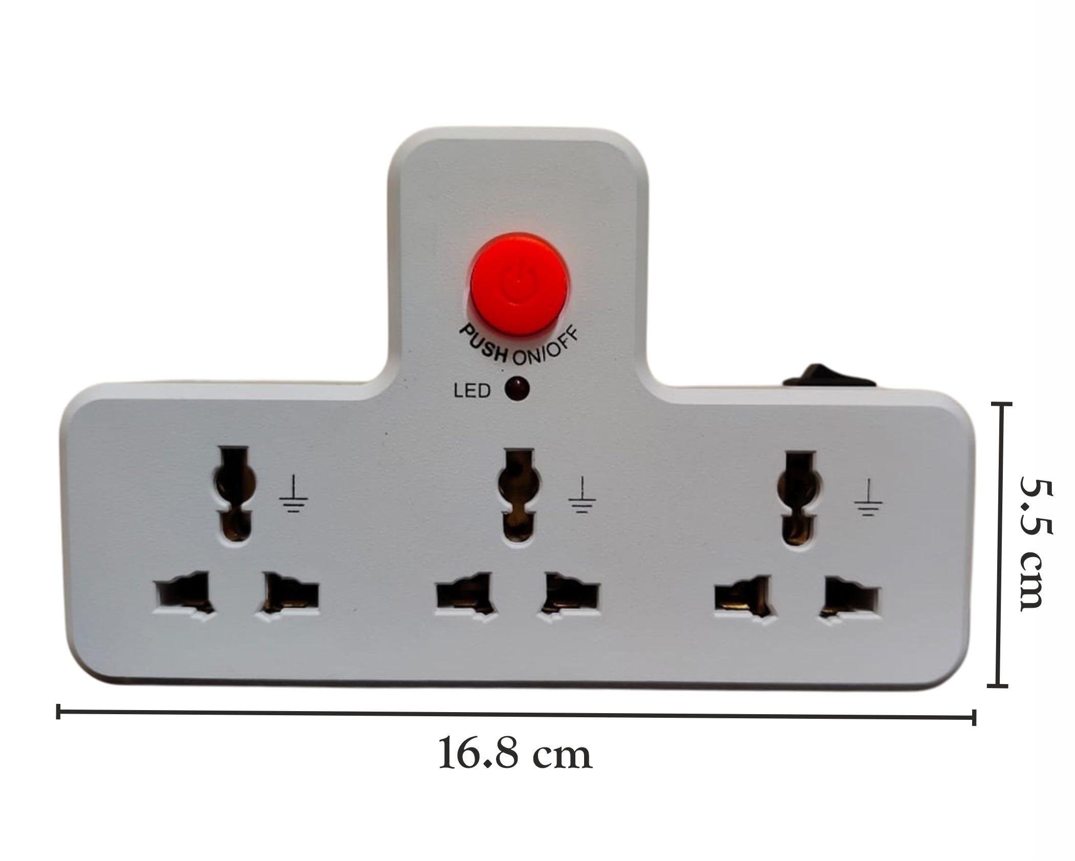 Catchex 3-Way UK Multi Plug Travel Adapter with LED Night Lamp, Universal Sockets, White 1