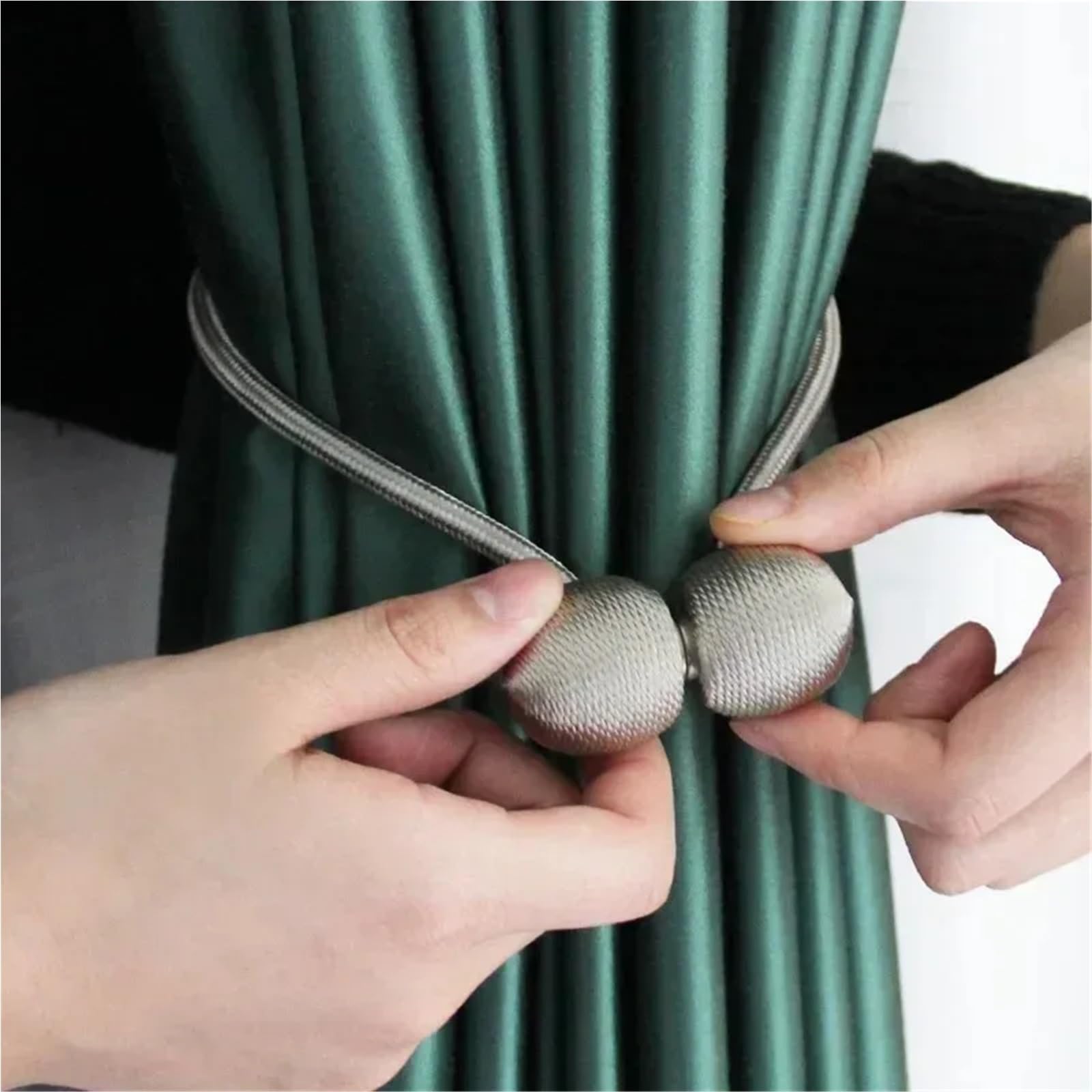 LYVQZPWLRLes Rideaux magnétiques, Crochets magnétiques for Rideaux, embrasses, Porte-Boucles, Accessoires décoratifs for Rideaux en Polyester(White01)