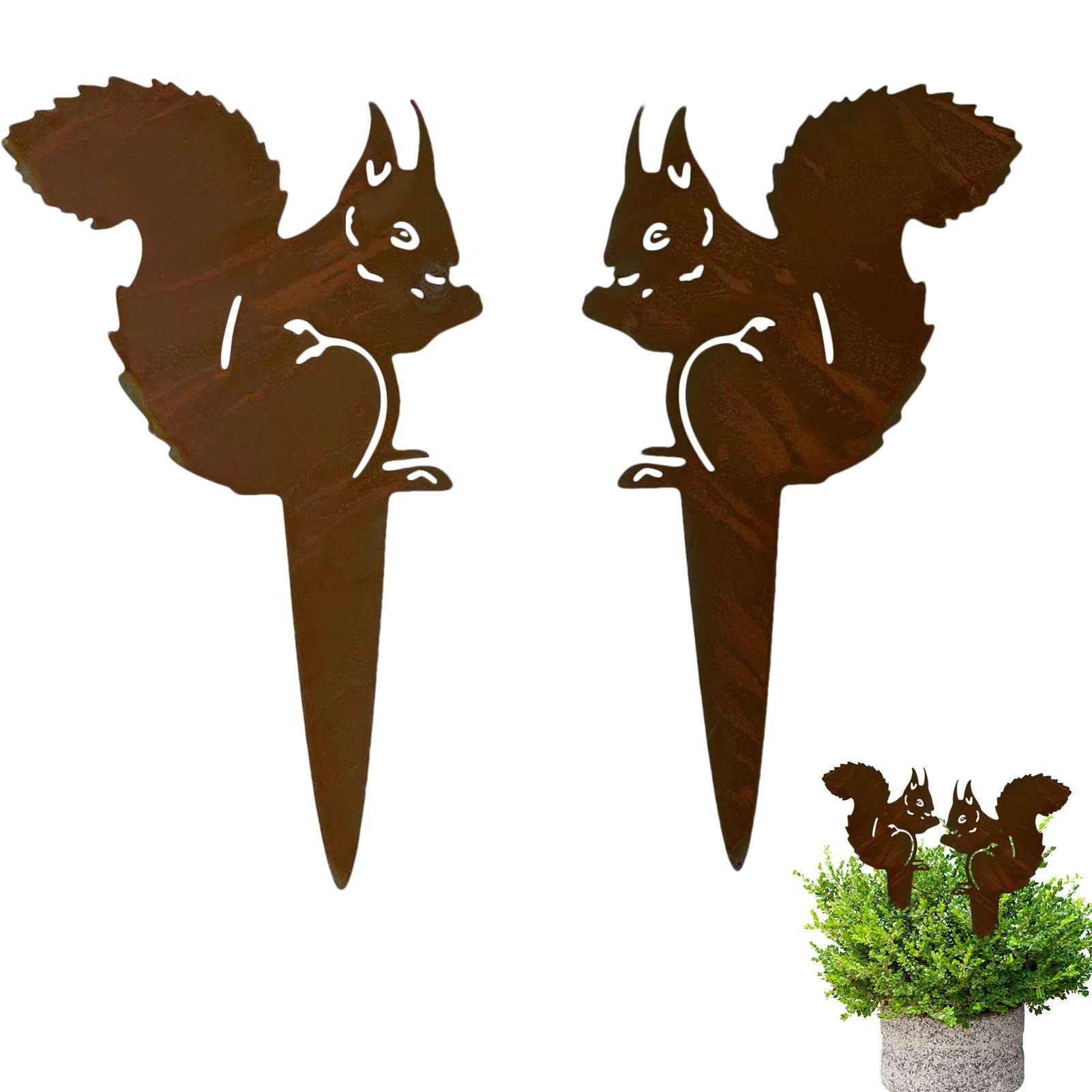 Metal Garden Squirrel,Elegant Garden Design Garden Animal Silhouette | Garden Stake Rusty Garden Decoration Squirrel Rust Decorative Tree