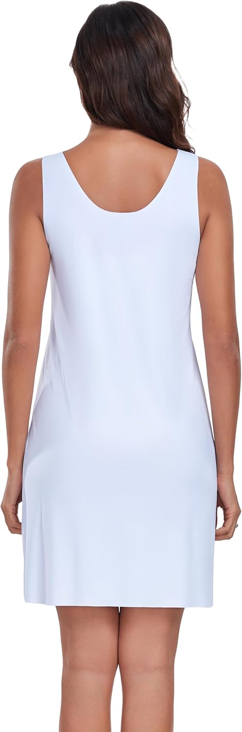 VintageClothing Womens Full Slip Tank Top Dress Slip Seamless Under Dress Wide Straps Sleeveless Nightgown - Image 6