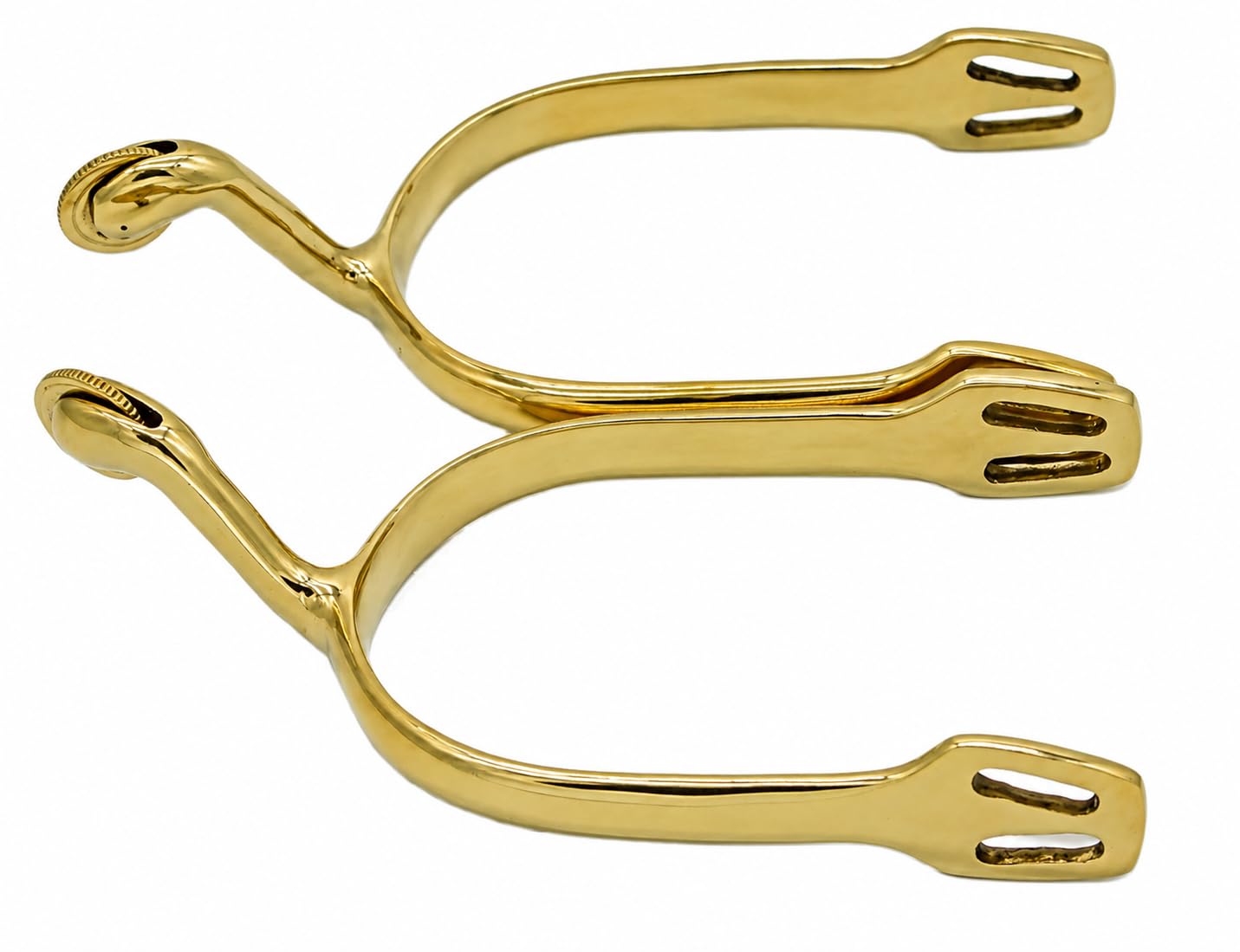 Tysons Breeches Sporen Messing Gold Schwanenhals ernonimisch Rädchen Dorn Rädchensporen Dornsporen (Rädchen)