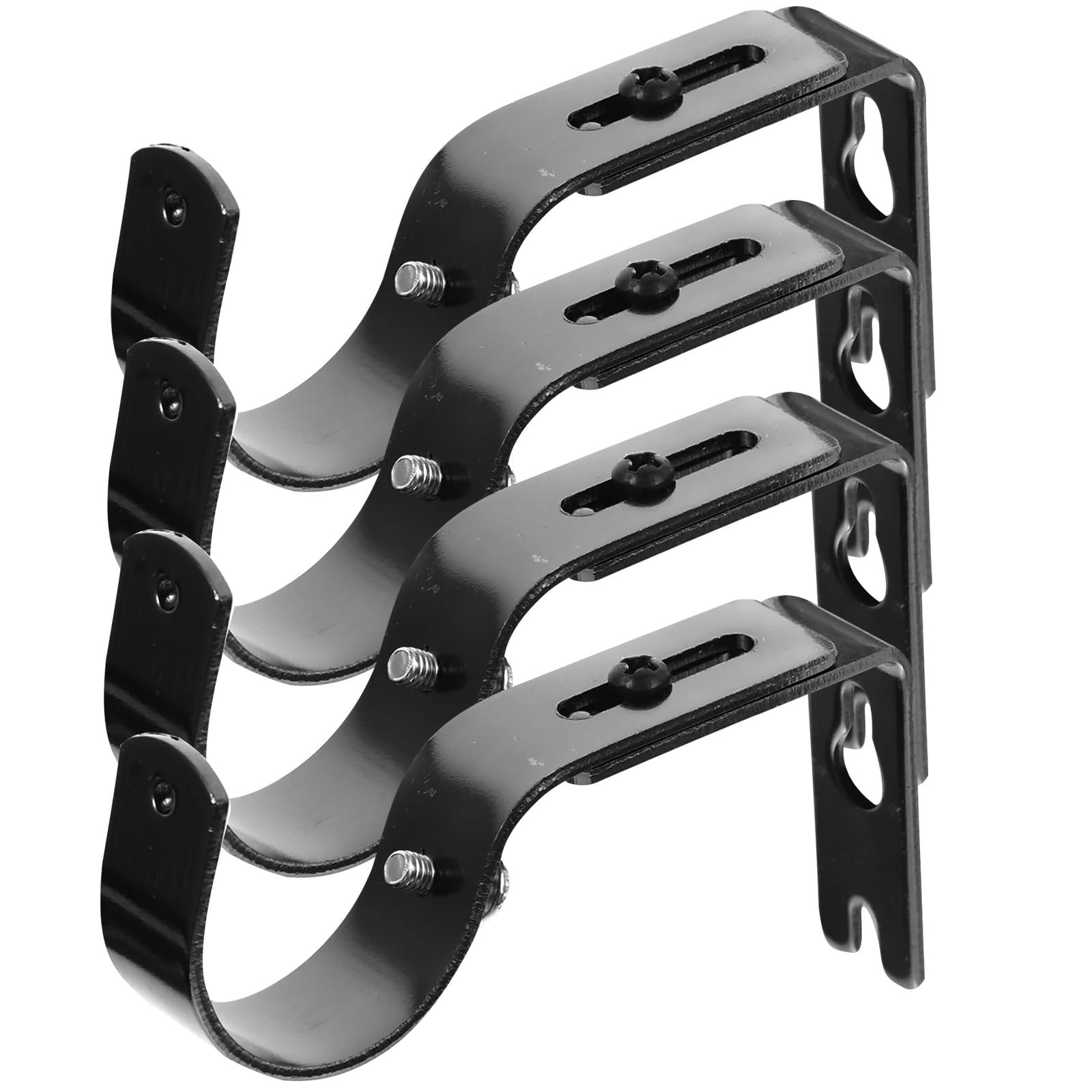 RUWLFE 4 Pcs Lengthen Curtain Rod Bracket Ceiling Hook Wall Mount Holder Rail Brackets for Poles, Wall Rod