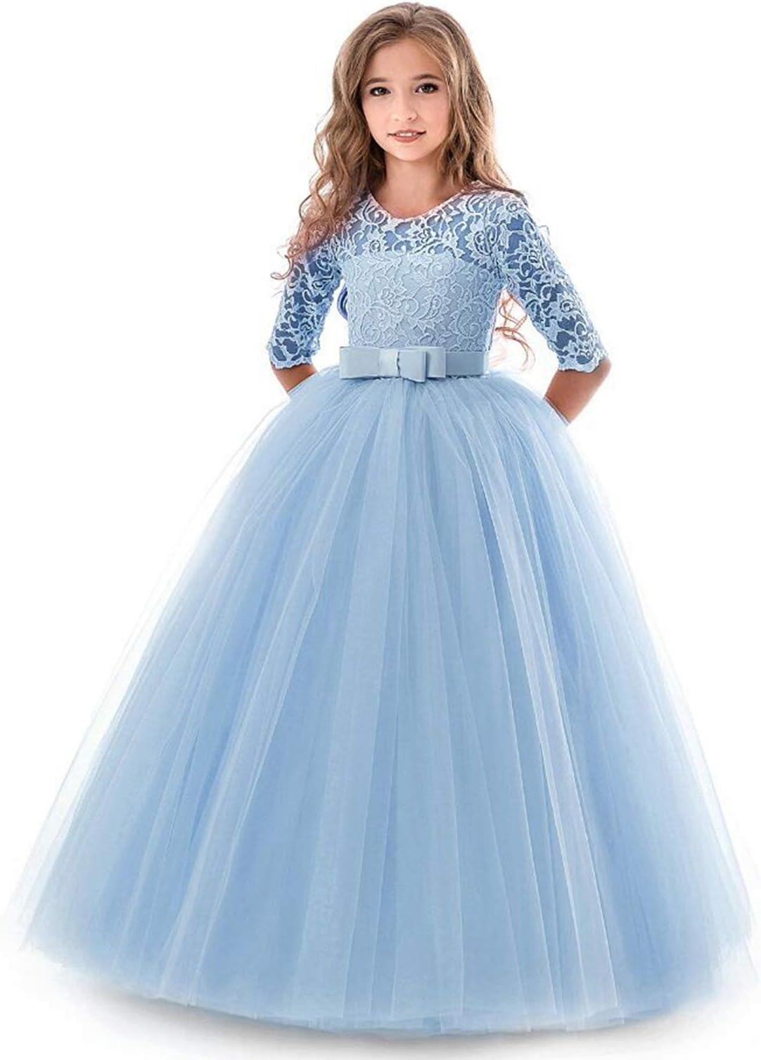 TTYAOVOGirls Embroidery Prom Gowns Luxury Wedding Birthday Party Princess Long Dress
