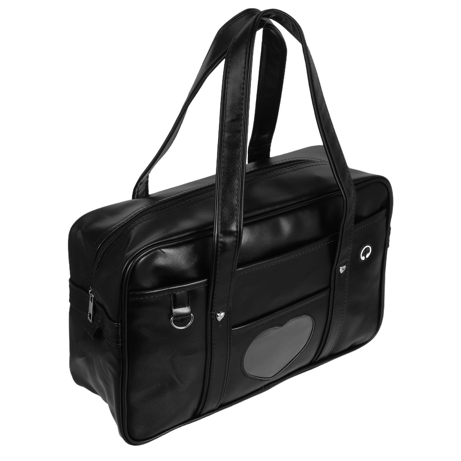 Borsa Porta Laptop Donna Cuore in Pu Grande Capacità Tracolla Comoda Stile Giapponese per Lavoro e Scuola