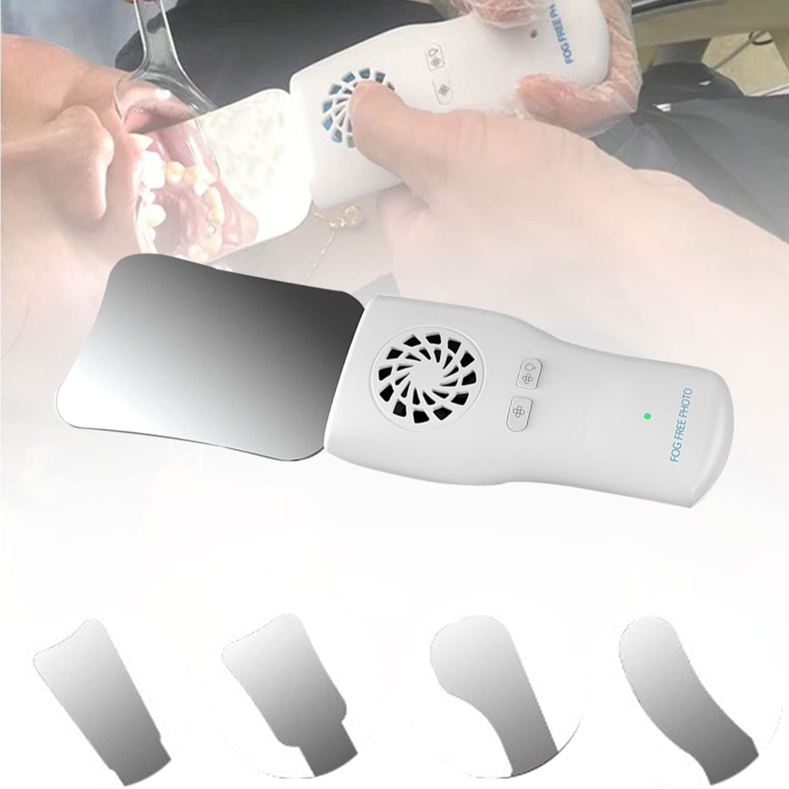 Lusterko do fotografii dentystycznej, przeciwmgielne, lusterko LED do kliniki dentystycznej, zębów, ust, reflektor, do fotografii, narzędzia dentystyczne