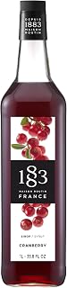 1883 Cranberry for Drinks, Made in France, 1 Liter Glass Bottle