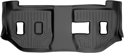 SMARTLINER Alfombrillas de suelo de ajuste personalizado, revestimiento de tercera fila, color negro para asiento de banco de segunda fila 2015-2020