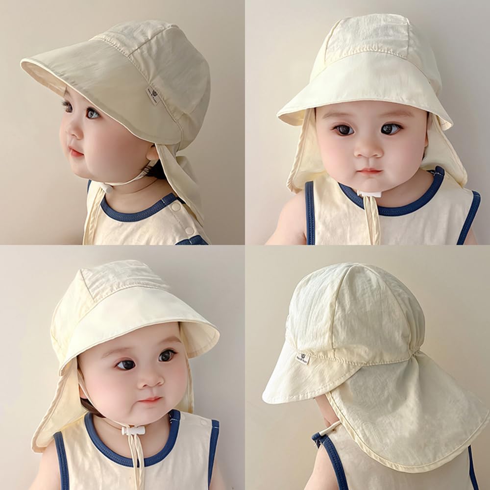 Gorro Filtro UV Bebe, Gorros Proteccion UV Bebe Algodón (Beige) — view 6