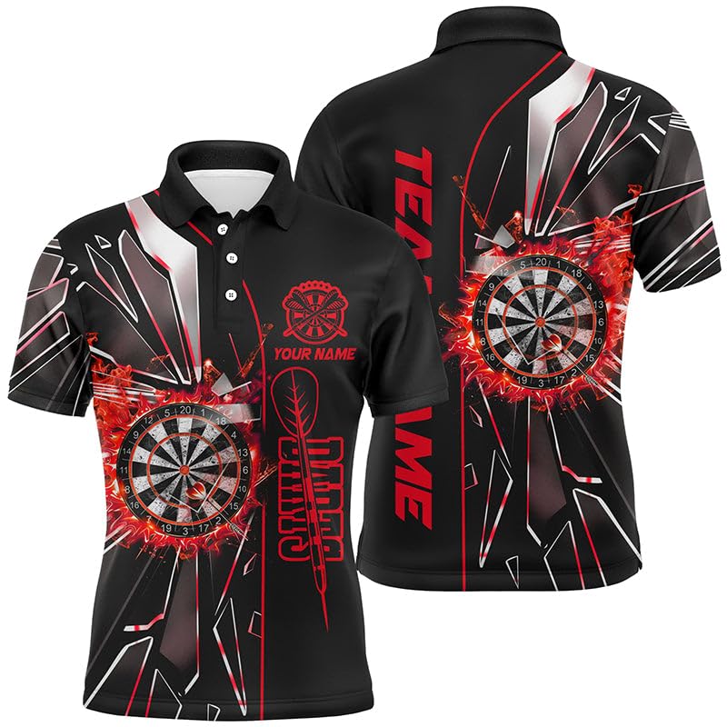 Personalisierte rote 3D-Dartshirts für Herren & Damen - Custom Dart League Shirts - Bestes Darttrikot T2153