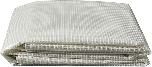 Miniatura 7 de Tarps Now - Lona de polietileno translúcida (24 x 24 pies) con ojales de aluminio para interiores y exteriores, cubierta de hoja impermeable, lona