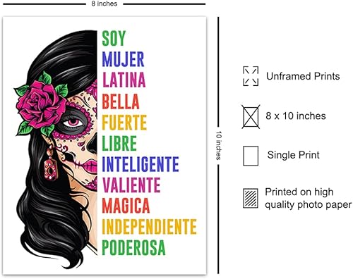 Miniatura 2 de Latina Woman Mexicans Wall Art - Latinx Motivational poster - Decoraciones Para Cuartos Arte - Regalos Para Mujeres Chicas Ninas Latino Chicano -
