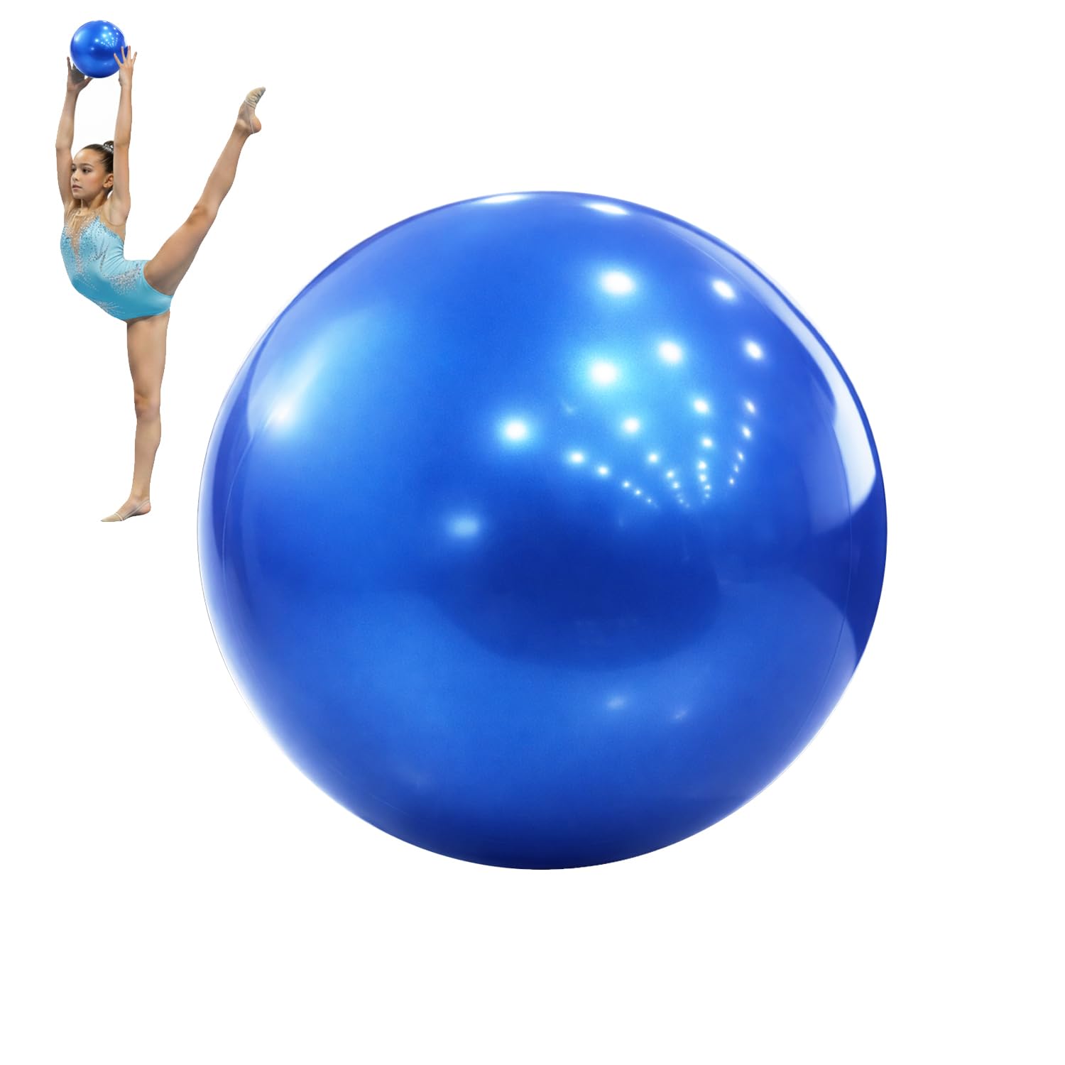 GISCO 19 cm Rhythmic Gymnastics Ball – FIG Standard | Lightweight PVC Ball for Training & Competition | Multi-Colour Options (Blue)-image-34