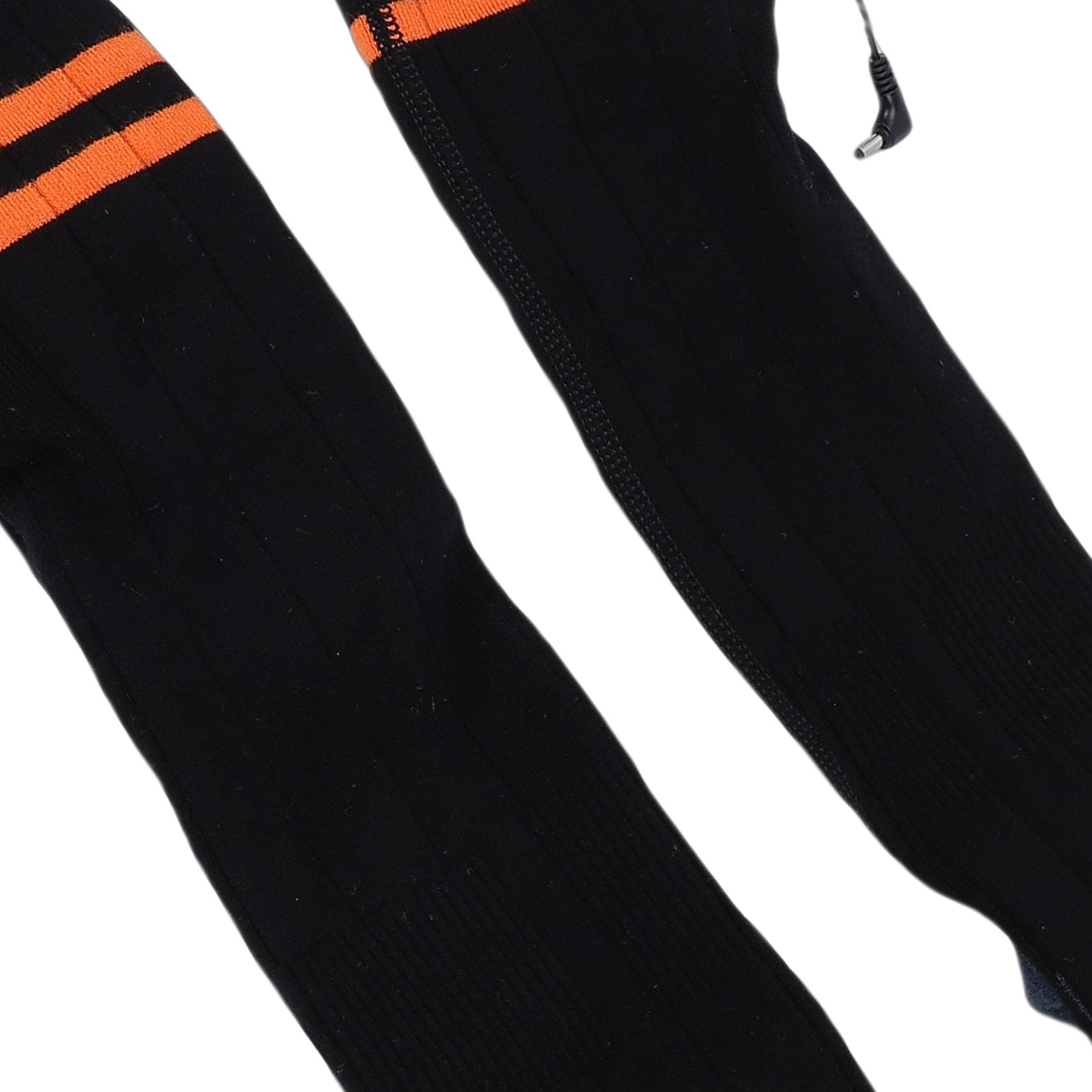 Calcetines Calefactables Calcetines Ajustables con Pilas para Hombres y Mujeres, 4 Ajustes de Calefacción para Esquiar, Acampar, Pescar, Fibra de Poliéster Naranja y Negro