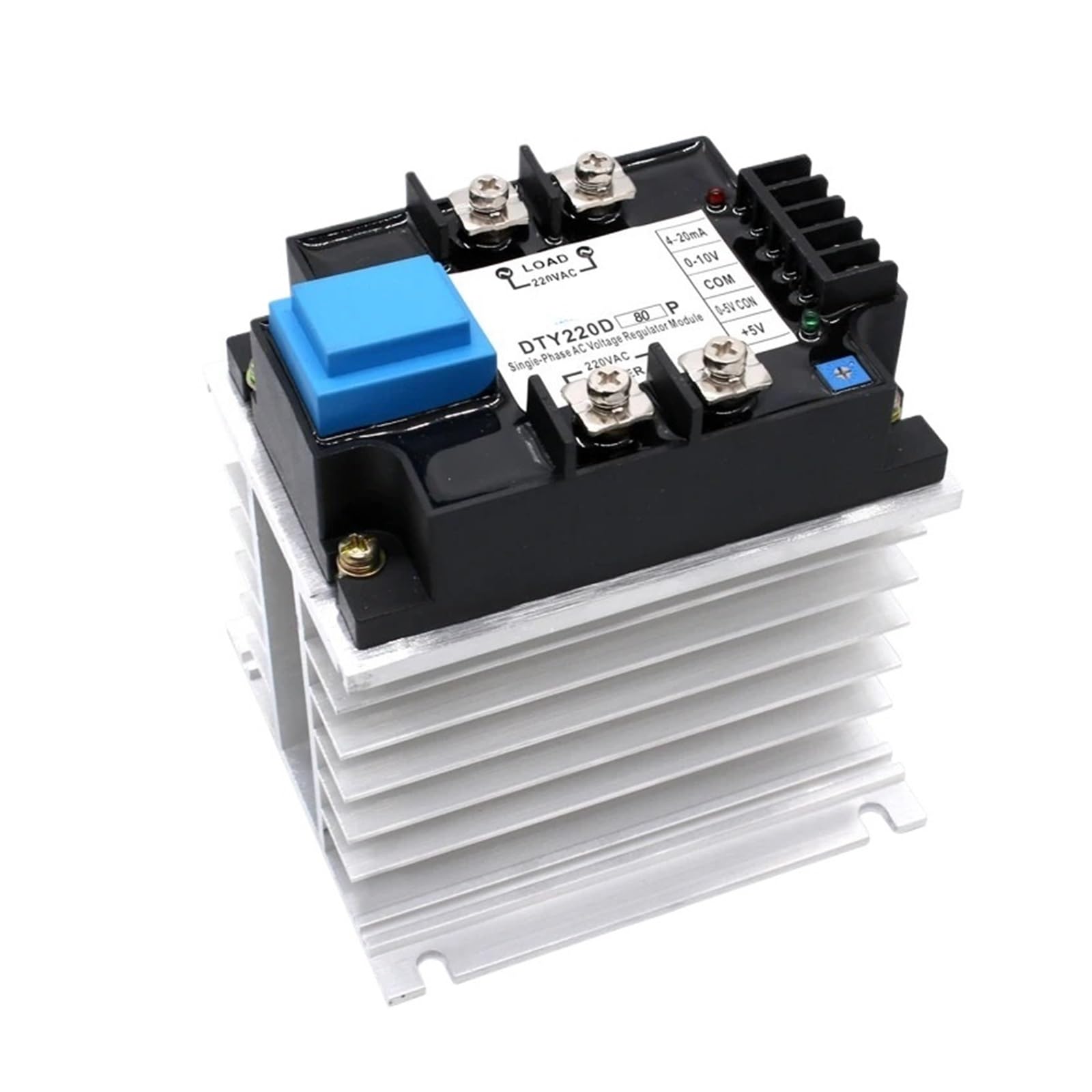 Relè a stato solido Modulo regolatore di tensione CA monofase a isolamento completo migliorato 220 V 380 V 60 A 80 A Modulo regolatore di potenza con dissipatore di calore(60A,380V)