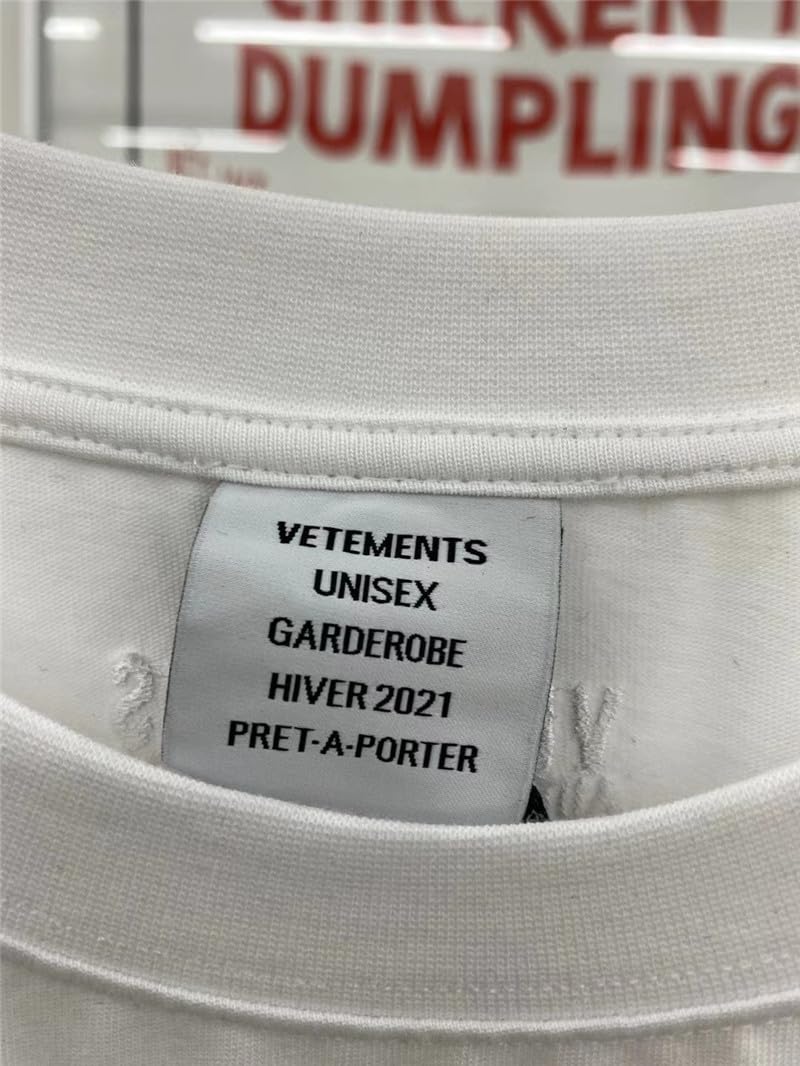 VETEMENTS GARDEROBE HIVER 2021 ホワイトシャツ 2023ss Vetements Red Patch Logo T Shirt Men Women T-shirt
