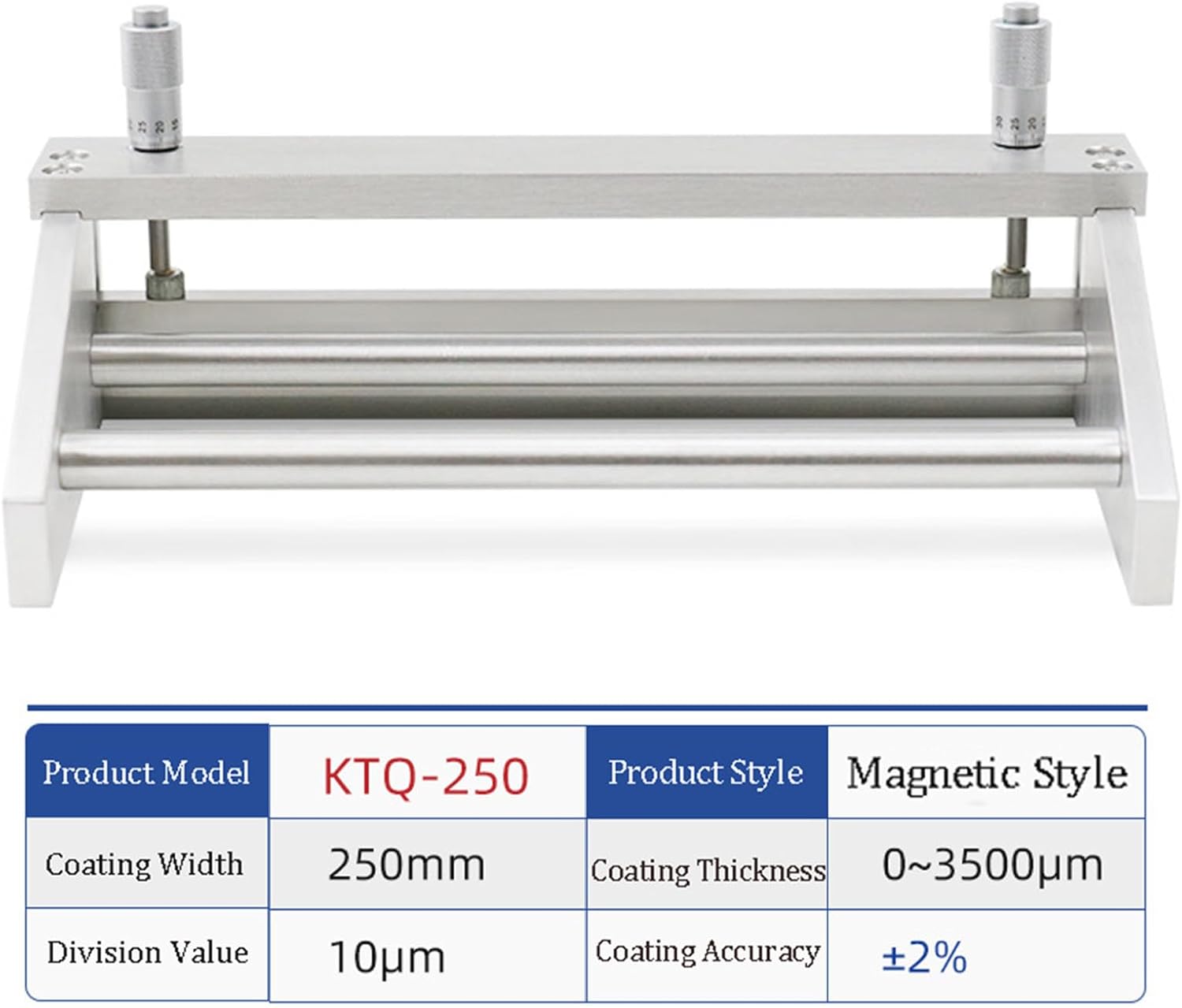 Adjustable Film Applicator Coater, High-Precision Micrometer Wet Film Preparation Device for Lab Coat Tool, Clear Scale/Precise Film Coating/0-3500μm Adjustable 250mm