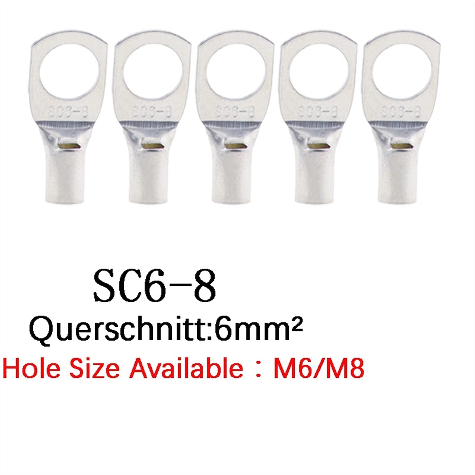 Ringkabelschuhe 100/50/25/10 STÜCKE 4-25 mm Sortiment verzinnte Kupferösen Ring-Crimpklemmen Batteriedraht-Schweißkabelverbinder-Kit(Sc25-6,100PCS)