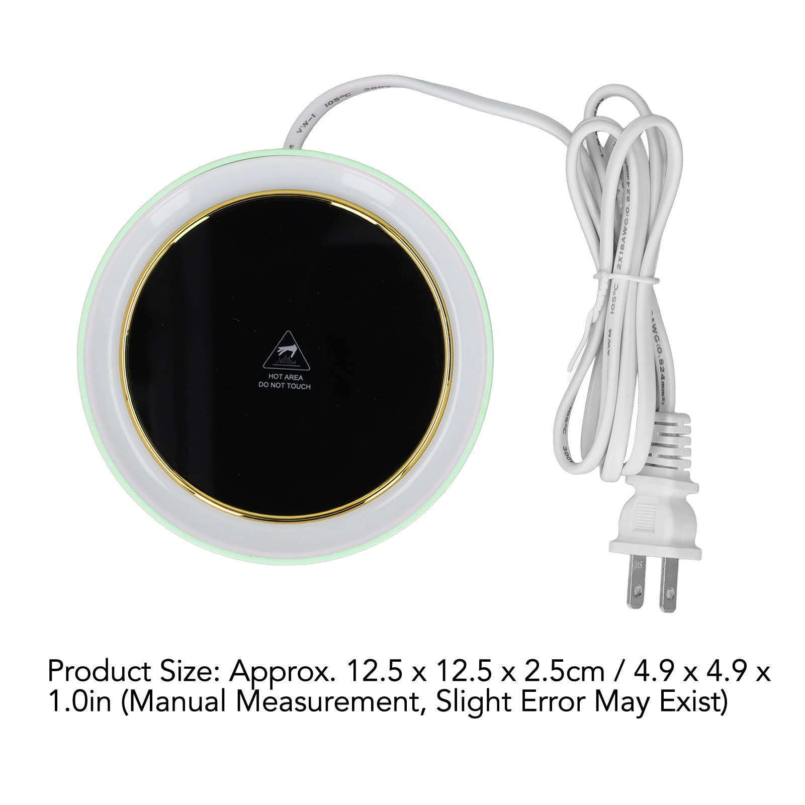 Calentador de tazas, calentador de café de temperatura constante para escritorio, calentador eléctrico de tazas con luz LED para casa, oficina, cafetería (verde)