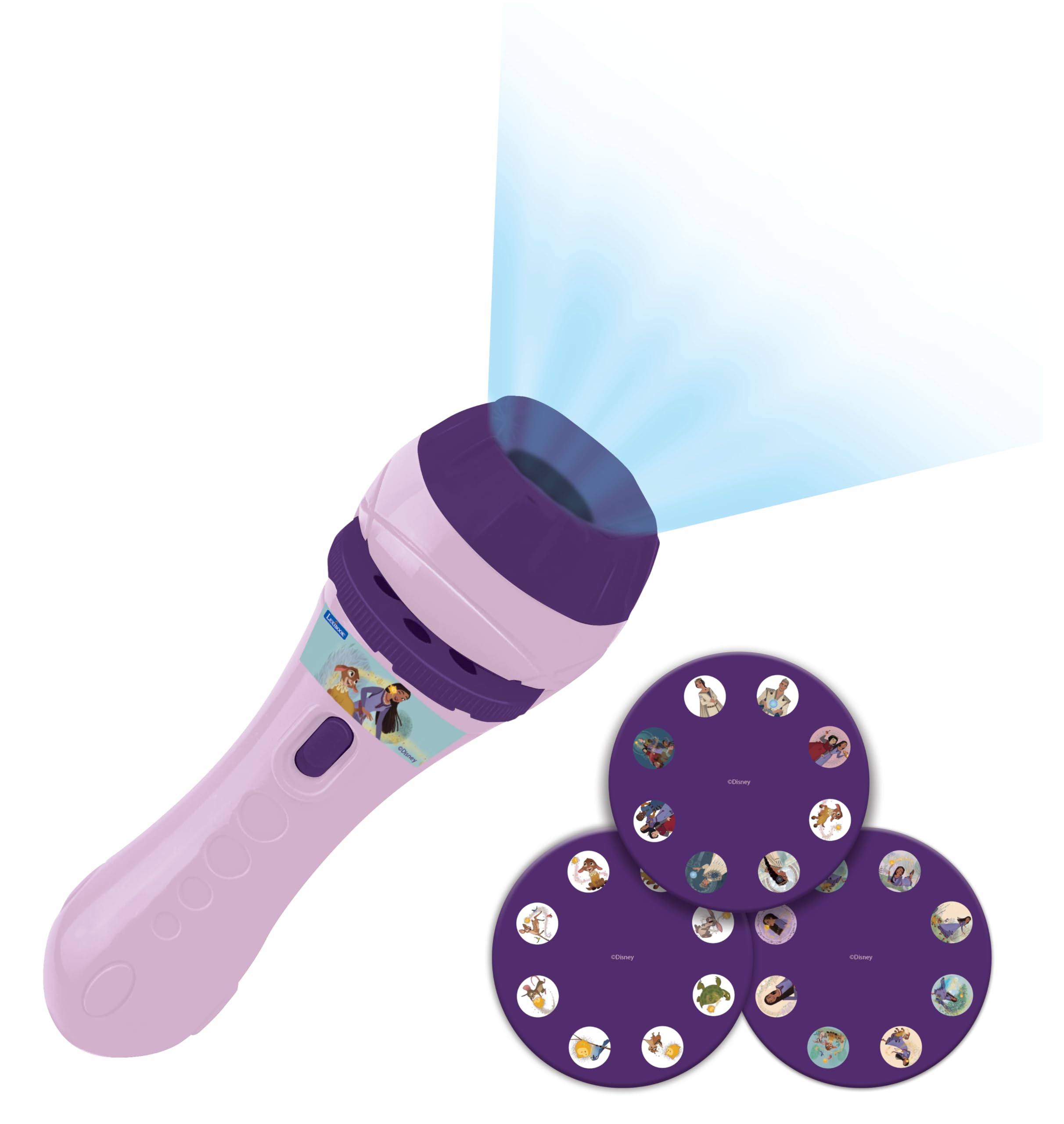 Lexibook Disney Wish Torch and Projector with 3 Discs, 24 Images, Create Your Own Stories, LTC050WI, Purple, Medium - Image 2
