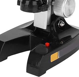 LED Biological Microscope, Biological Microscope Observation Head with LED Light Easy to Operate 100X 200X and 450X Magnification for Laboratory for Home((Black))