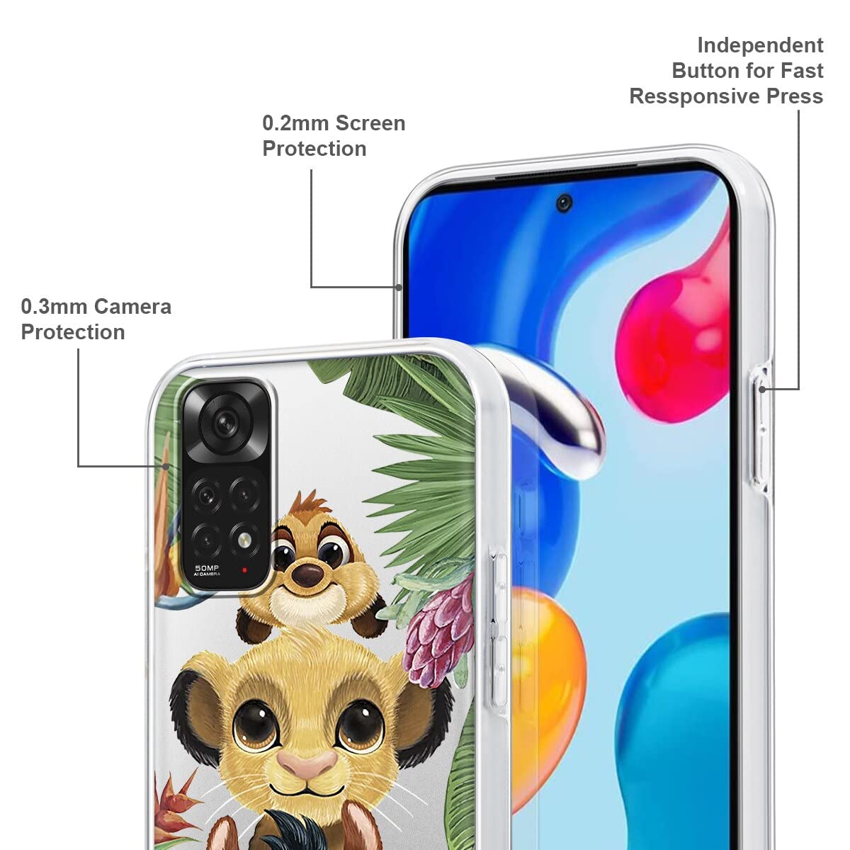 2 Confezioni] Cover Custodia per Samsung Galaxy S23 Ultra 5G 6,8,Anime Lion Designs Cartone Animato Modello Protezione Case, Trasparente Morbida TPU Silicone Cover Compatibile con Samsung S23 Ultra