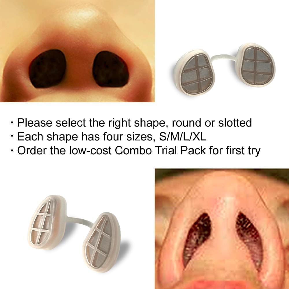 WoodyKnows 3 Ultra-Breathable Nasal Filters with 12 Pairs of Replacement Filters, Seasonal and dust Allergies aid (Narrow, X-Large, 3 Filters+12 Replacements)