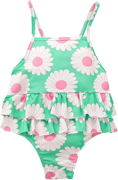 Amazon Com Toddler Girl Clothes Summer Baby Girls Sleeveless Ruffles Floral One Piece Swimsuit Bathing Suit Beach Wear Swimwear Clothing Shoes Jewelry