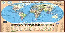 Mapa Escolar Mundi Politico 120 x 90 cm x 1 Unidade, Multimapas 203, Multicor, Pacote de 1
