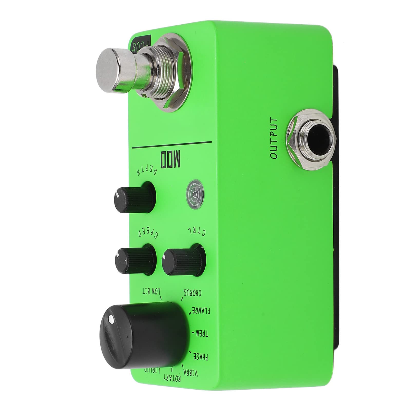 Pedale Effetto Chitarra Elettrica Mini Pedale di Modulazione con 11 Effetti Classici per Musicisti Dimensioni Compatte in Metallo Verde