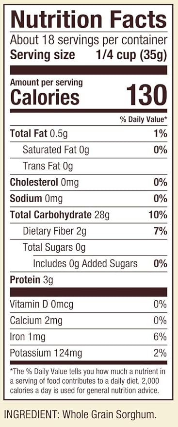 Harina de Sorgo Bob's Red Mill, 22 oz (1 Paquete) - Grano Entero, Vegano, Kosher miniatura 3