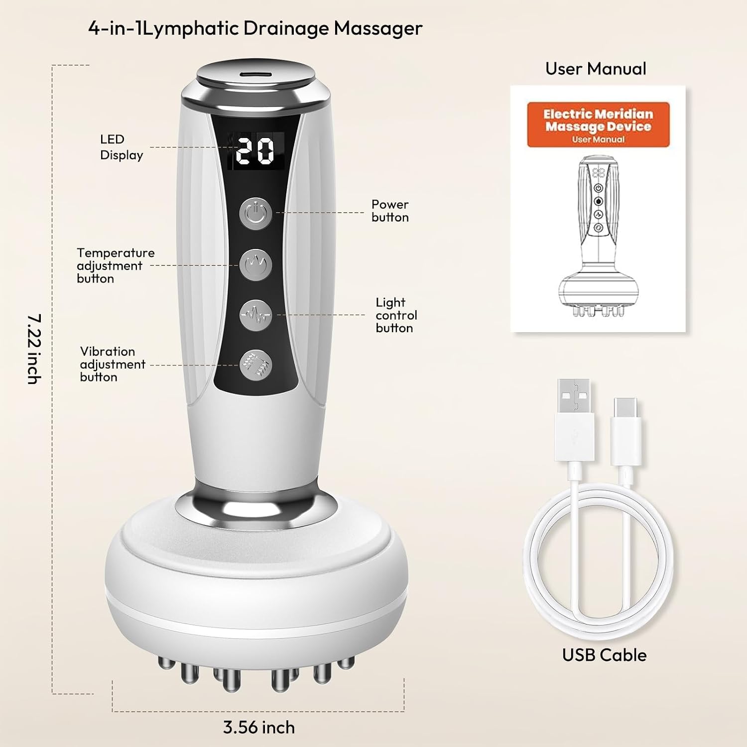 4-in-1 Red Light Lymphatic Drainage Massager-Anti Cellulite Massage Tool