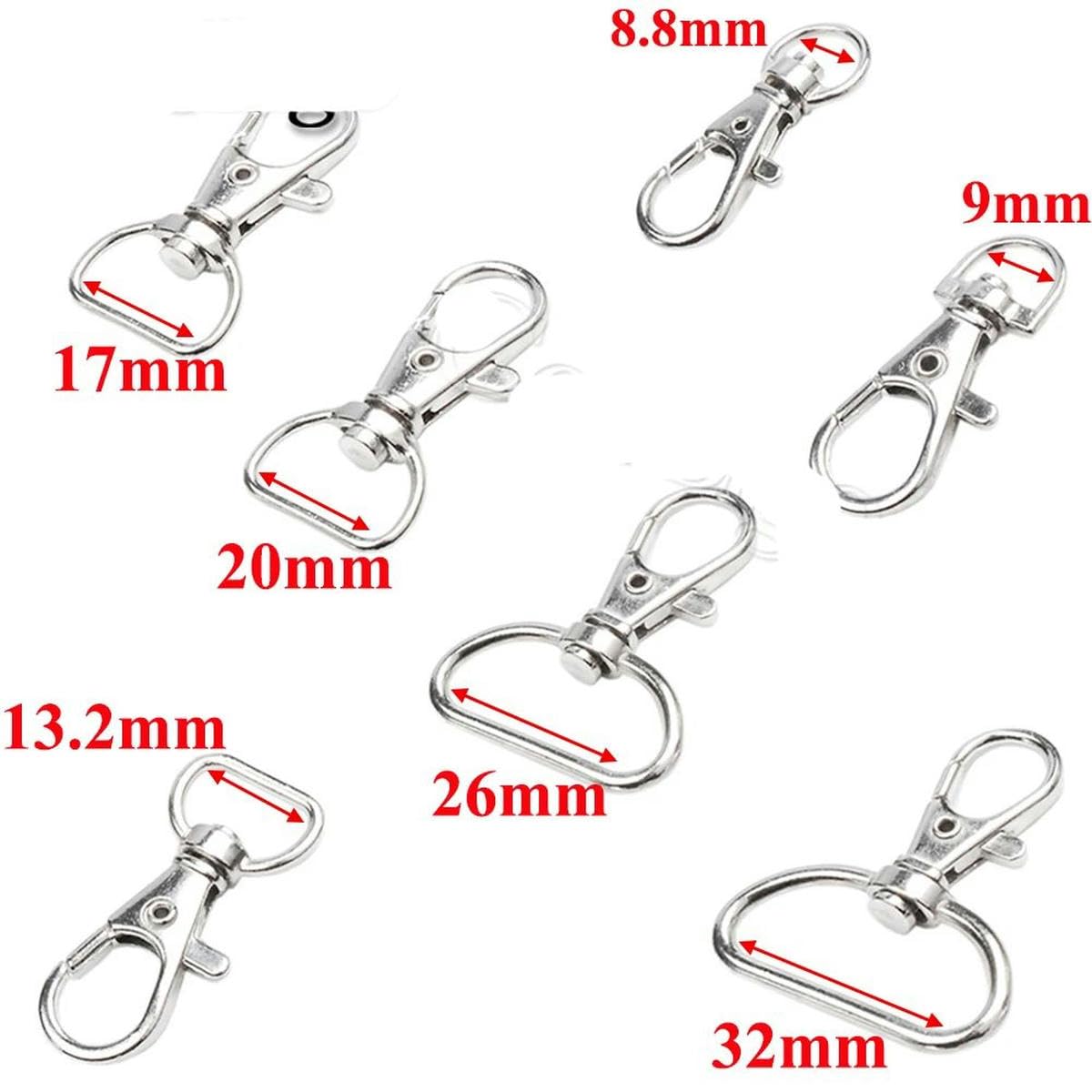 Cierre de langosta giratorio de metal Clip de gancho de presión Hebilla de mosquetón para llavero Llavero Llavero Anillo de cadena Bolsa Monedero Hardware-500 piezas-20 mm