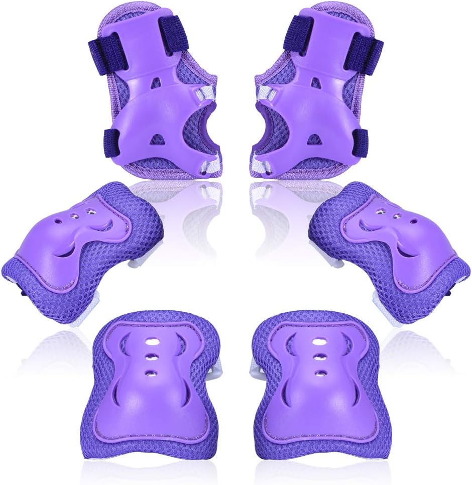 Adicop Knee Pads for Kids Knee and Elbow Pads with Wrist Guards Youth Protective Gear Set for Skateboard Cycling Roller Bike Inline Scooter Skating Skates Pads Toddler Girls Boys Kids 3-8 Years Old