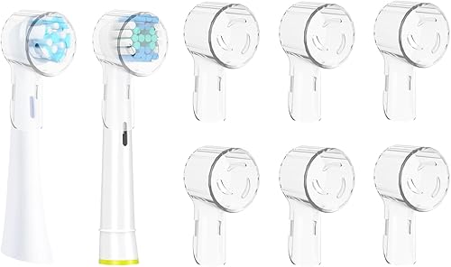 Paquete de 6 fundas de repuesto para cabezales de cepillo de dientes, versátil tapa de viaje a prueba de polvo para Oral B iO Series - Compatible
