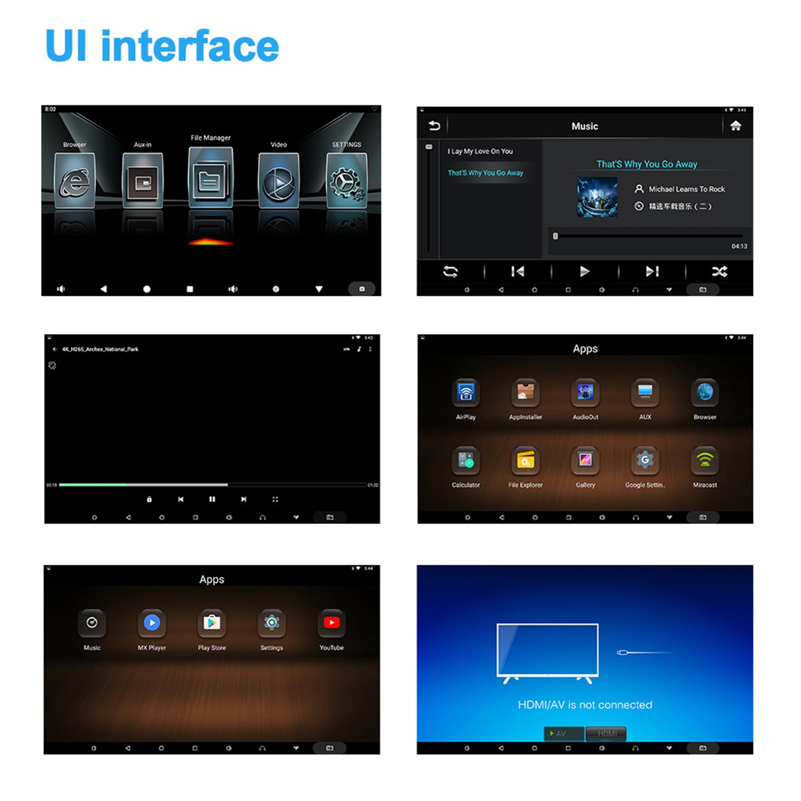 Poggiatesta per auto, lettore video, touch screen da 11,6", supporta 4K, WiFi, ingresso HDMI, FM, USB, lettore musicale e video per l'intrattenimento dei sedili posteriori