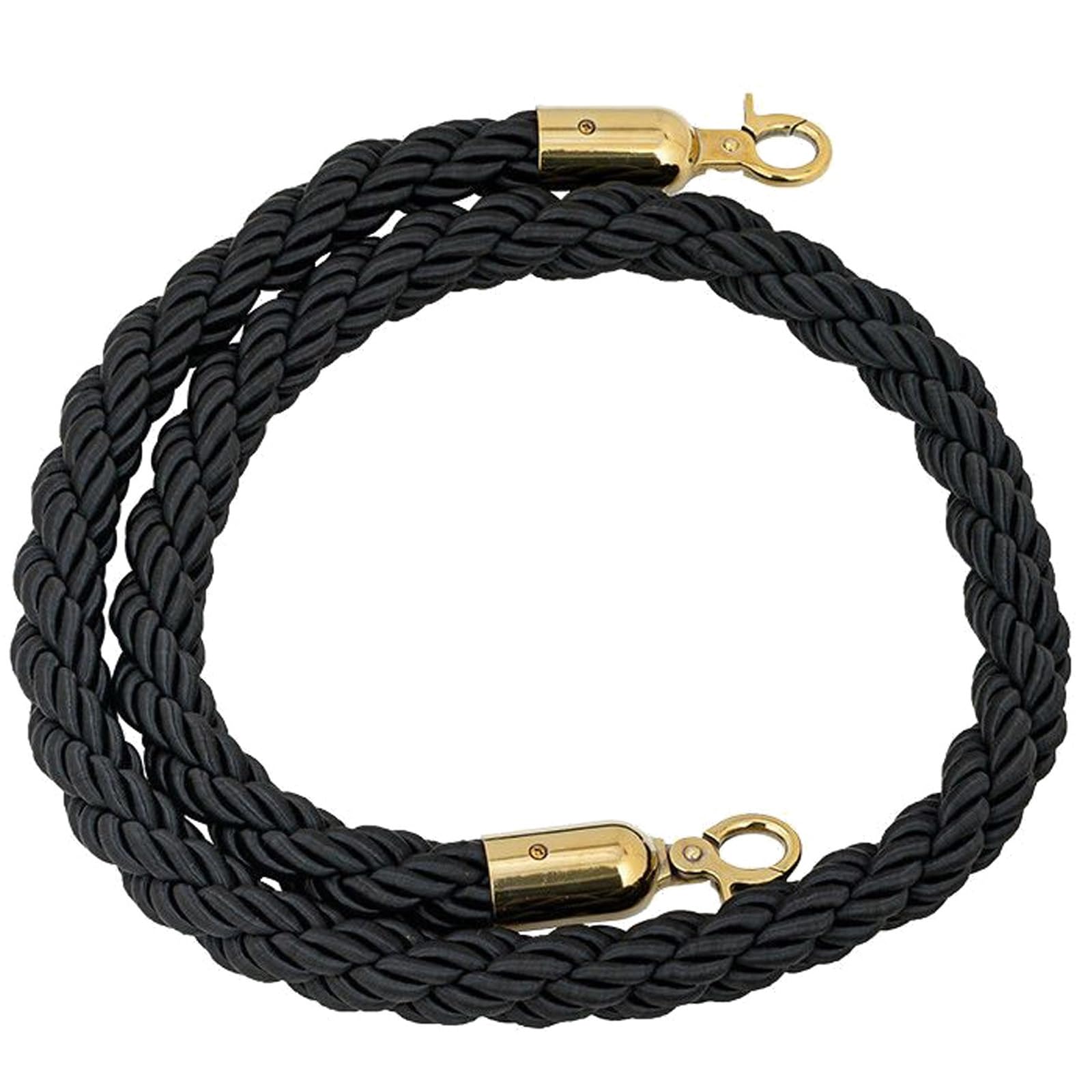 GLDYTVF Stanchion Twisted Hemp Rope for Crowd Control 2.5M Black Queue Barrier Rope for Stanchion Posts Durable and WeatherResistant Queue Line Solution