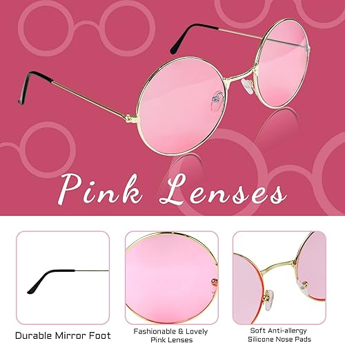 Miniatura 5 de El juego de disfraz hippie incluye collar y aretes de signo de la paz, diadema de corona de flores y lentes de sol de los años 60 y 70, accesorios