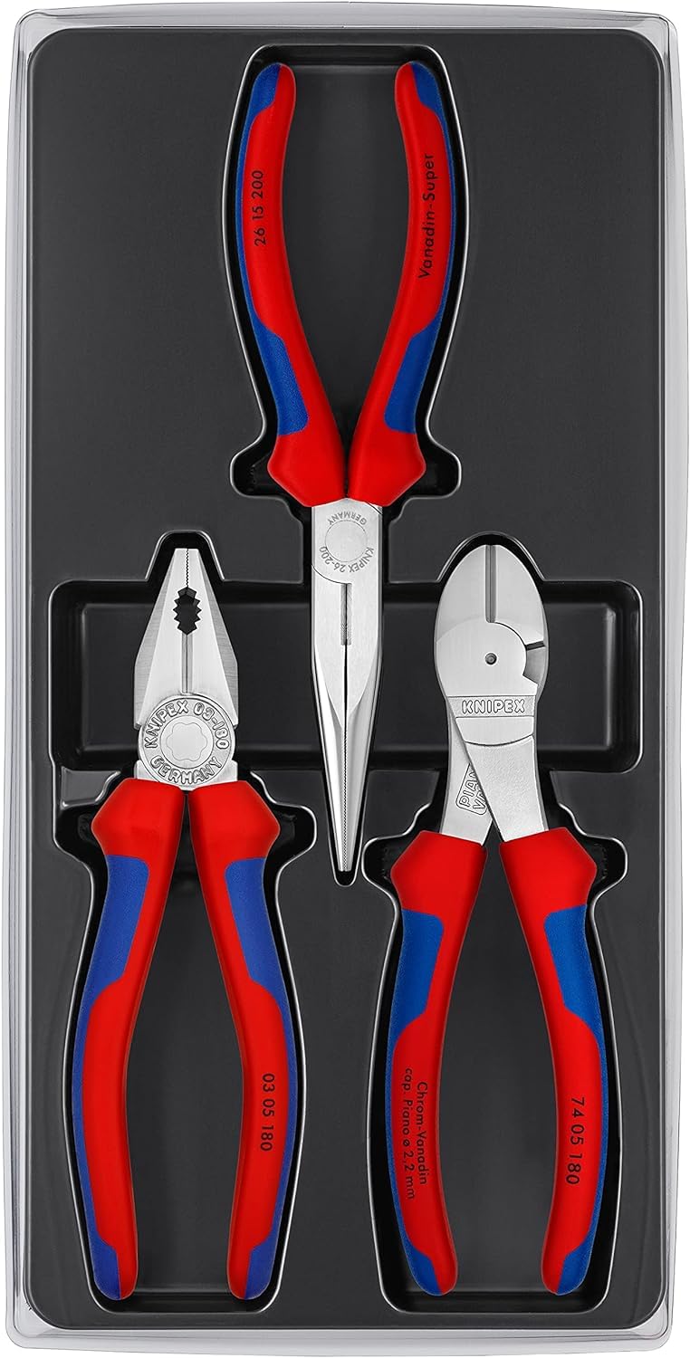 KNIPEX Zestaw szczypiec do prac warsztatowych i serwisowych 1 x 26 15 200, 1 x 03 05 180, 1 x 74 05 180, 00 20 11 V01