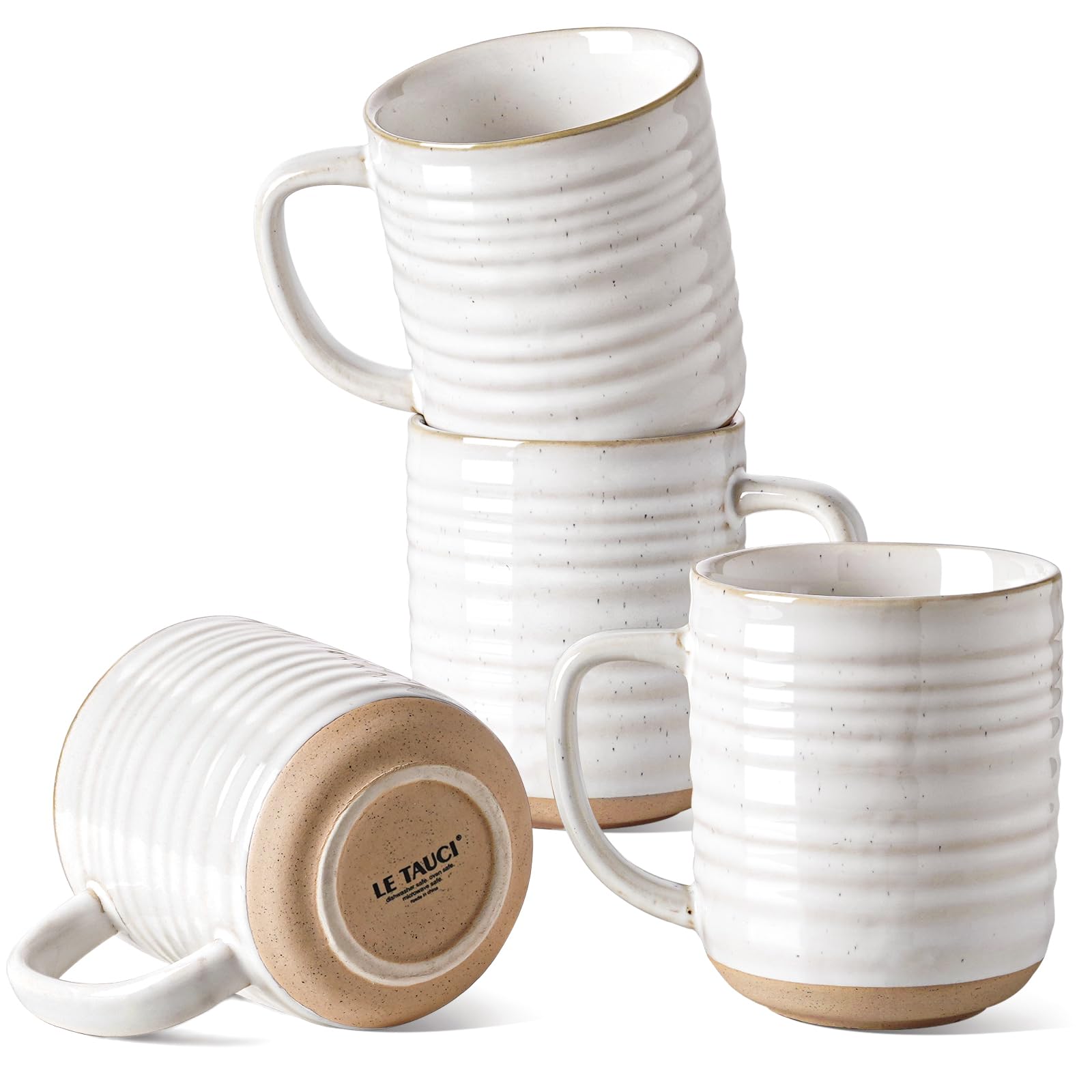Photo 1 of LE TAUCI Coffee Mugs 15 oz, Ceramic Coffee Cups for Latte, Hot Tea, Cappuccino, Mocha, Cocoa, Housewarming Wedding Present Mug Set - Set of 4, Arctic White