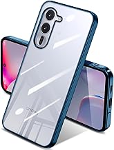 arrows Alpha F-51F ケース クリア 薄型 透明 TPU 耐衝撃 ソフト 黄変防止 ストラップホール付き カバー（ブルー）