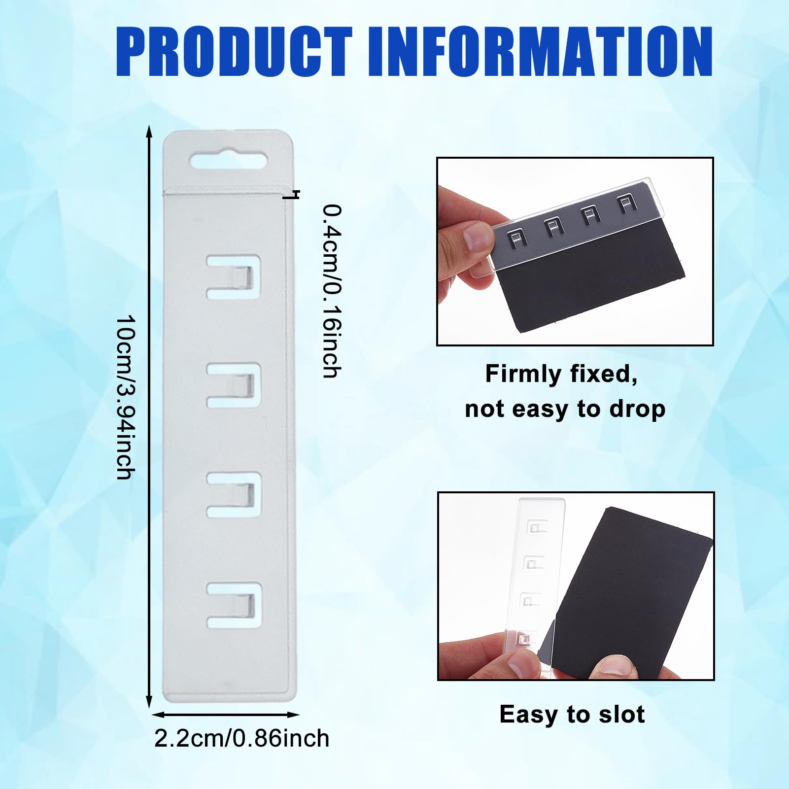 NICENEEDED 12 Pcs Half Card Badge Holders, Rigid Plastic Horizontal Swipe ID Badge Holders Sleeves - Image 2