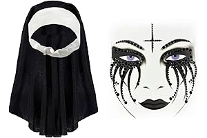 Nun Hat Costume Accessories Set - Halloween Nun habit Headpiece Headband And...