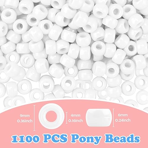 Miniatura 2 de Kit de pulsera de la amistad de 1100 cuentas de pony para hacer joyas y pulseras, cuentas para el cabello y manualidades, cuentas pequeñas Kandi y