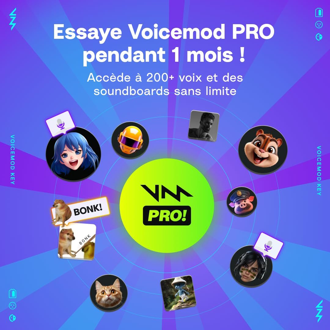 Voicemod Key - Changeur vocal et carte son VMKey en temps réel pour consoles de jeu Compatible avec PS5, PS4, XBOX, SWITCH2