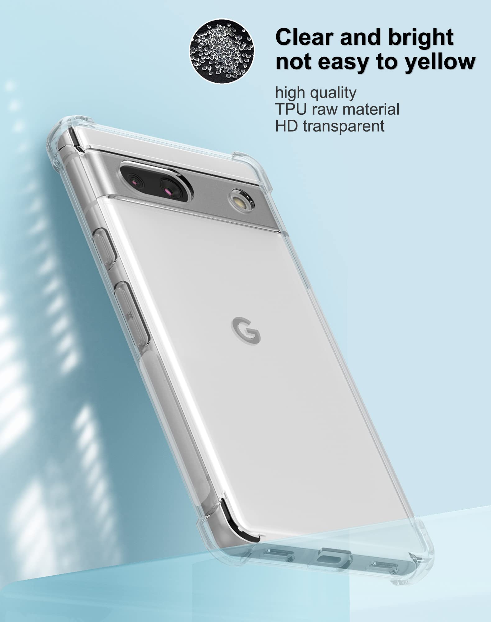Foluu Klare Handyhülle Für Google Pixel 7a (2023) – Kratzfeste TPU-Hülle Mit Verstärkten Ecken & Vollem Schutz