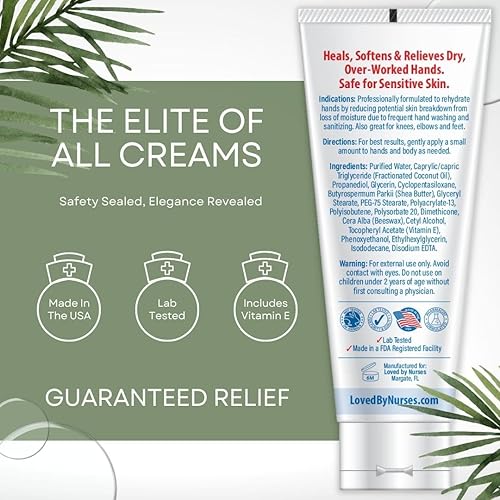 Miniatura 2 de Loved By Nurses - Crema de manos para enfermeras - Crema revitalizante protege, restaura y apoya la curación de la piel seca y agrietada. No grasa y