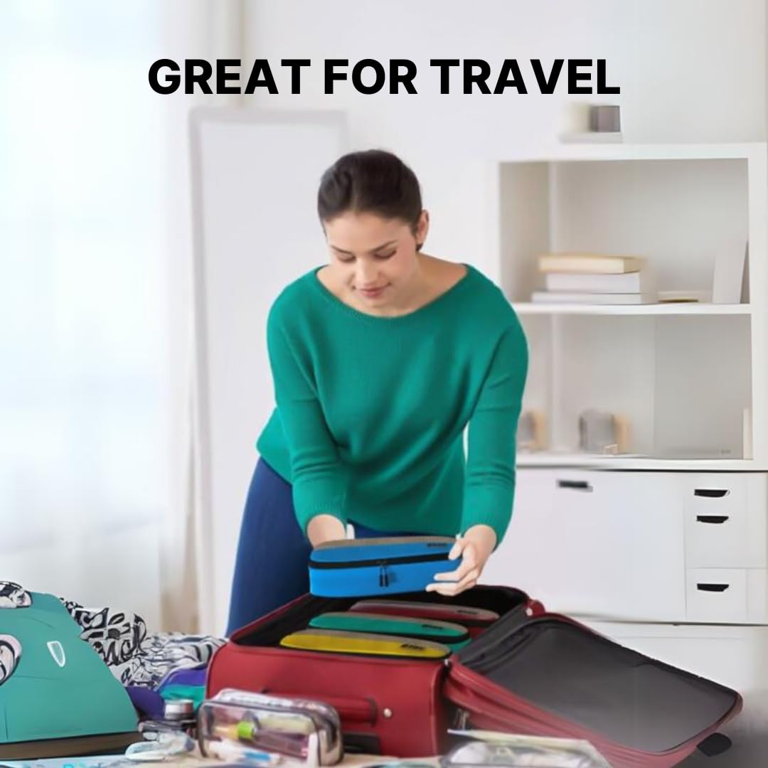 Dot&Dot Slim Packing Cubes for Travel 5pc Set - Narrow Suitcase Luggage Organizer Bags - Thin Travel Essentials for Backpacks - Lightweight Packing Organizers (Non-Compression) view 8
