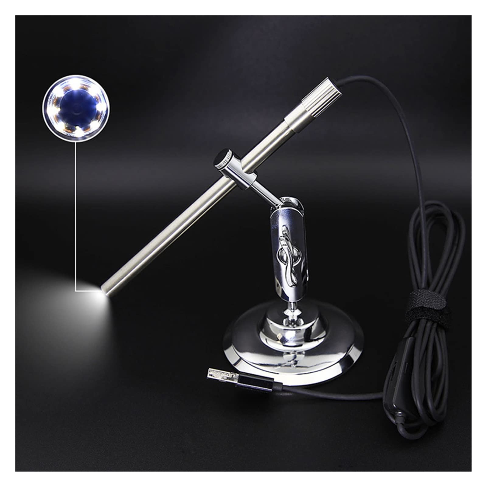 Inspection Cameras 3 In 1 Digital Microscope 1080P USB Endoscope Camera 8 Leds IP67 1.0 mp 200X magnification Stand Magnifier Windows Android MAC Automotive Measuring Tools